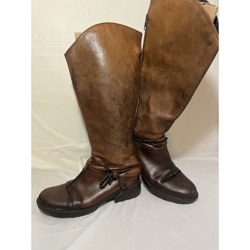 Born Shyra Tall Brown Leather Riding Boots Women Sz 8 - Picture 6 of 16
